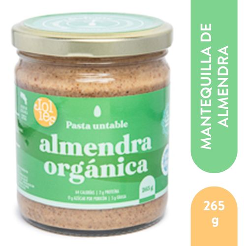 Mantequilla de Almendra Jolies orgánica 100% Keto y sin azúcar - 265 g