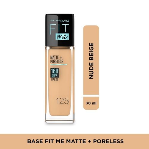 Base Fit Me Matte Poreless Maybelline NY Tono Nude Beige 125 30 ml