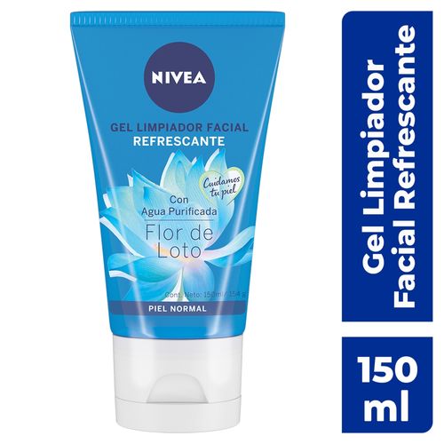 Gel limpiador facial Nivea refrescante flor de loto para piel normal -  150 ml