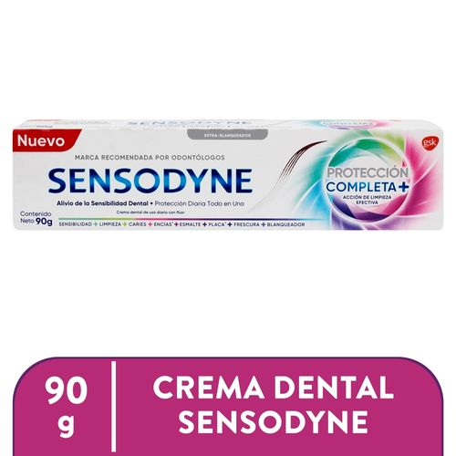 Crema Dental Sensitiva Sensodyne, Protección Completa - 90g