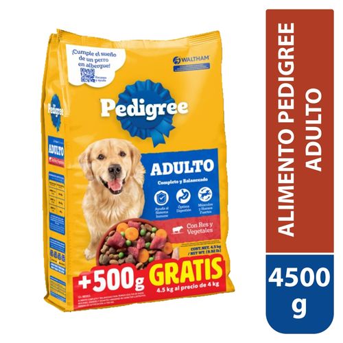 Alimento Pedigree Adulto 4500 g más 500 g