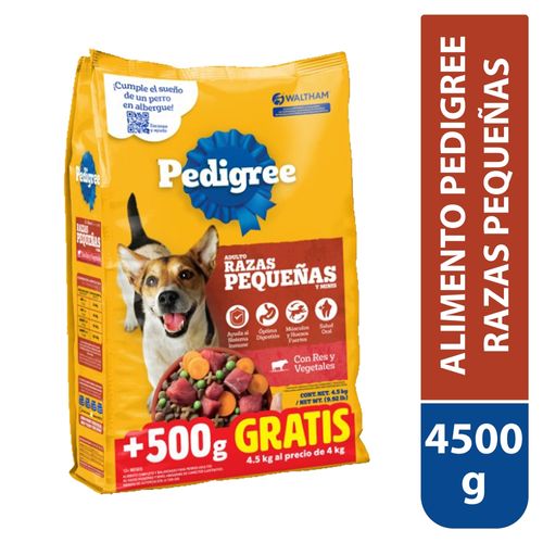 Alimento Pedigree Razas pequeñas 4500 g más 500 g