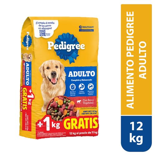 Alimento Pedigree Adulto 12000 g más 1 kg