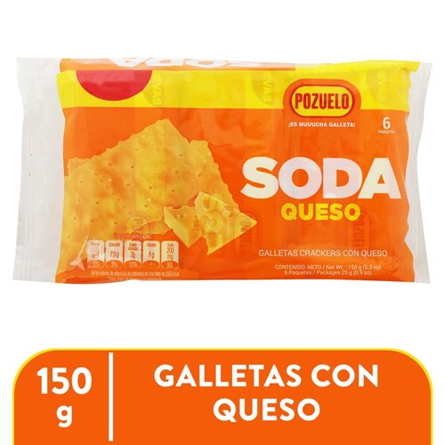 Galleta Pozuelo Tipo Soda Sabor Queso 6 Pack - 150g