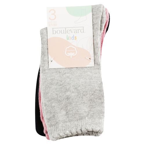 Calcetin Boulevard Liso Para Niña 3 Pack
