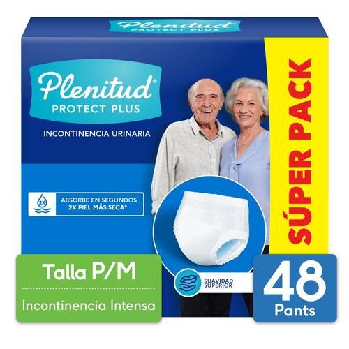 Ropa Interior Desechable Adulto Plenitud Protect Plus P/M -48 Uds