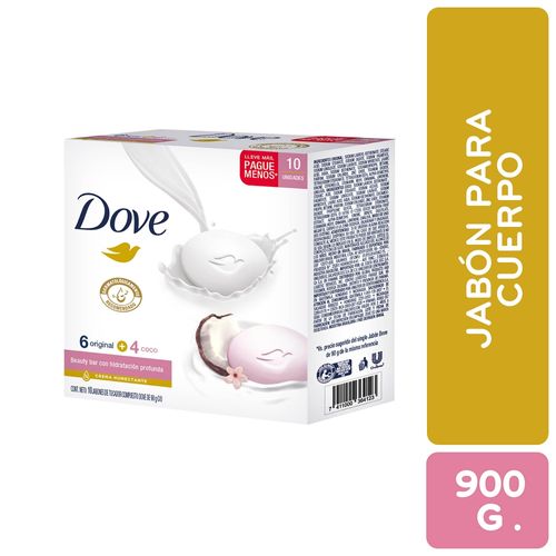 Jabón Dove Coco Y Original 10 Pack - 900g