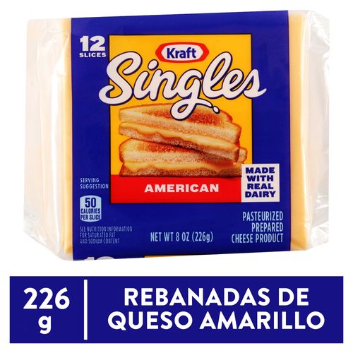 Queso americano Kraft singles 12 uds - 226 g