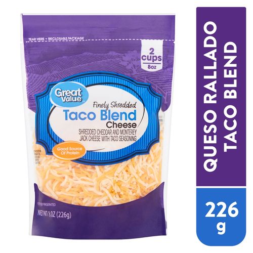 Queso rallado great value taco blend - 226 g