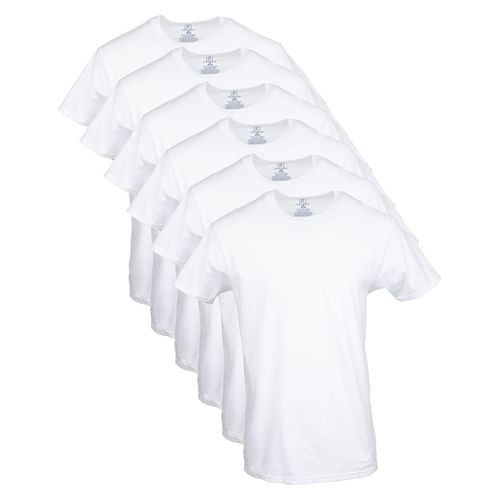 6 Pack Camiseta  George  blanca clásica 100% algodón Cuello redondo talla XL