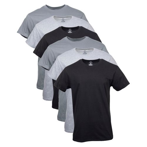 6 Pack Camiseta  George  clásica gris 100% Algodón Cuello redondo talla M