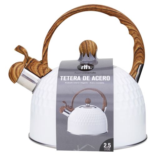 Tetera Home Trends de acero inoxidable capacidad 2.5 L