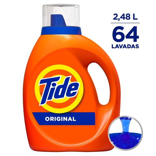 Detergente Líquido Tide  Original Ropa Blanca y Color 64 Lavadas - 2,48 L