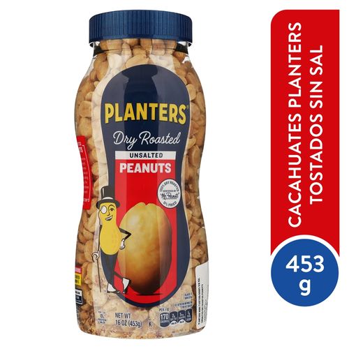 Planters Mani Tostado Seco Sin Sal 453gr