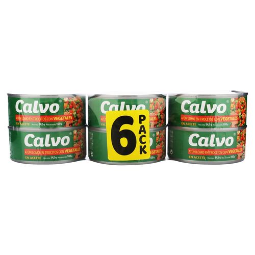 Atun Calvo 6pack Con Vegetales 142g