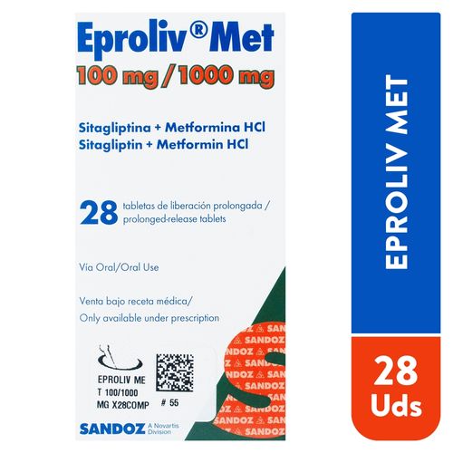 Eproliv Met 100 1000Mg X28Comp