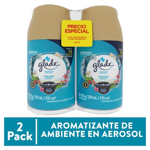 Aromatizante Glade repuesto paraíso azul 2 pack - 350 g