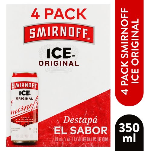 4 Pack Bebida Alcohólica  Saborizada Smirnoff Ice Red lata 350ml