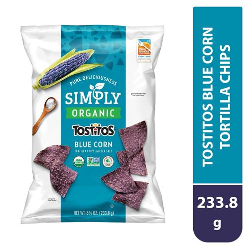 Snack Tostitos blue corn con sal marina - 233.8 g