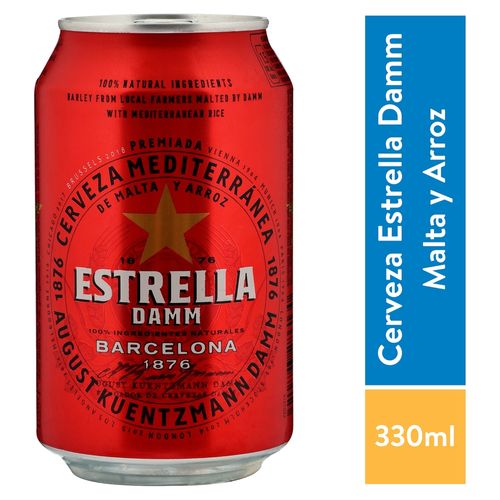 Cerveza Estrella Damm mediterránea en lata - 330  ml