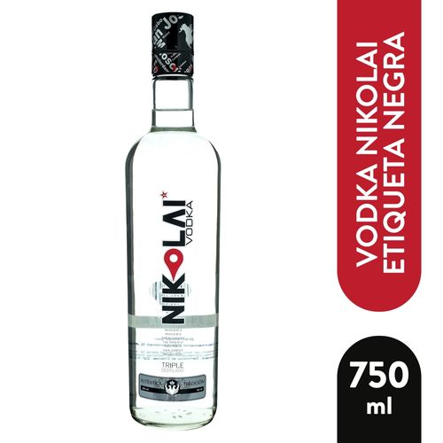 Vodka Nikolai etiqueta negra botella - 750 ml