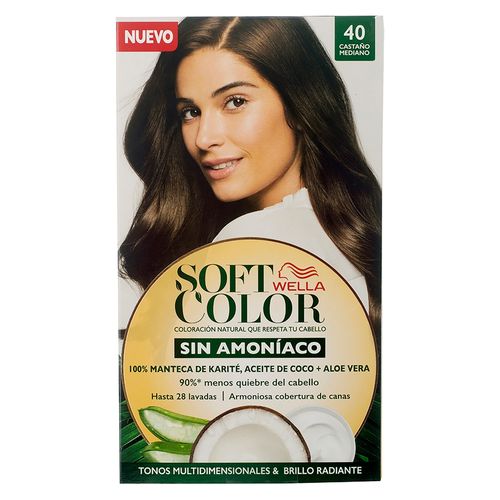 Tinte Wella soft color 40 castaño mediano sin amoniaco - 120 g