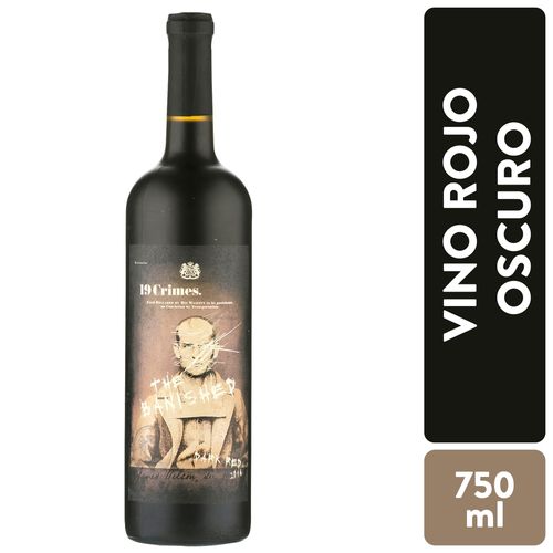 Vino 19 Crimes the red banish dark botella - 750ml