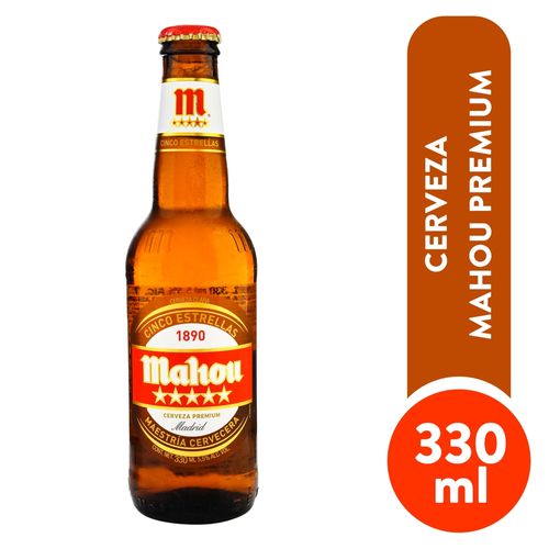 Cerveza Mahou 5 estrellas botella - 330 ml