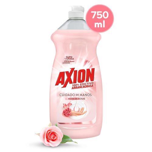 Lavaplatos Líquido Axion, agua de rosa - 750 mL