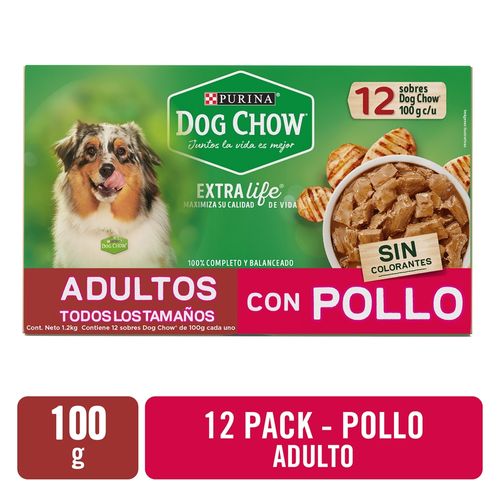 Alimento Perro Purina Dog Chow Adultos Todos Los Tamaños Pollo 12 Pack 100g (3.5oz)