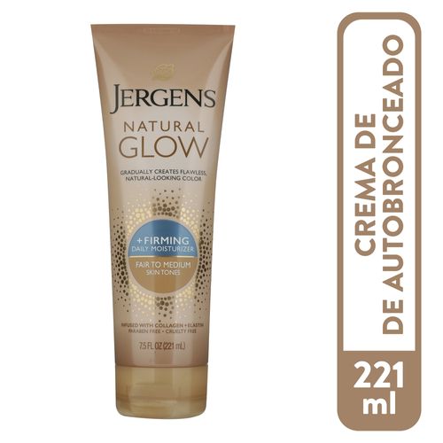 Crema Jergens autobronceadora con colágeno y elastina - 221 ml