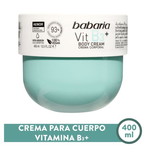 Crema corporal Babaria vitamina b3 piel radiante - 400 ml