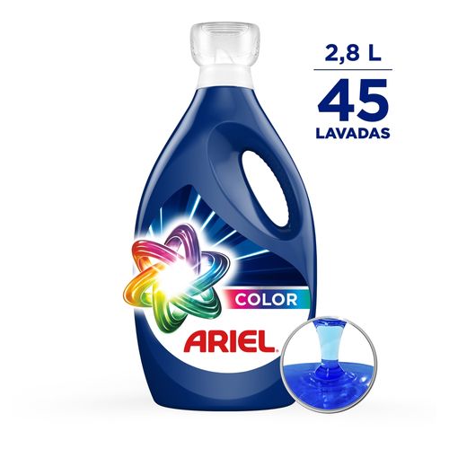 Detergente Líquido Ariel Color remueve manchas y cuida el color para ropa blanca y de color 45 lavadas -2,8 L