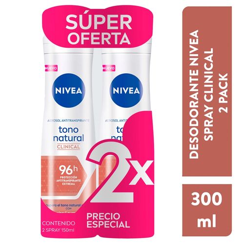 Desodorante Nivea Spray Clinical 2 Pack - 300 ml