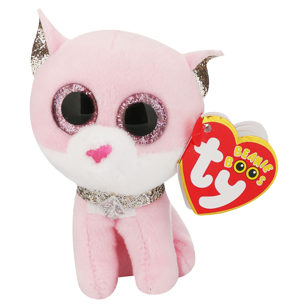 Peluche Ty Beanie Boos Fiona Gato Rosado Clip