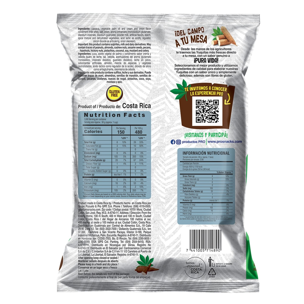 Comprar Yuca Pro crema de cebolla -110 g | Walmart Costa Rica - Walmart ...
