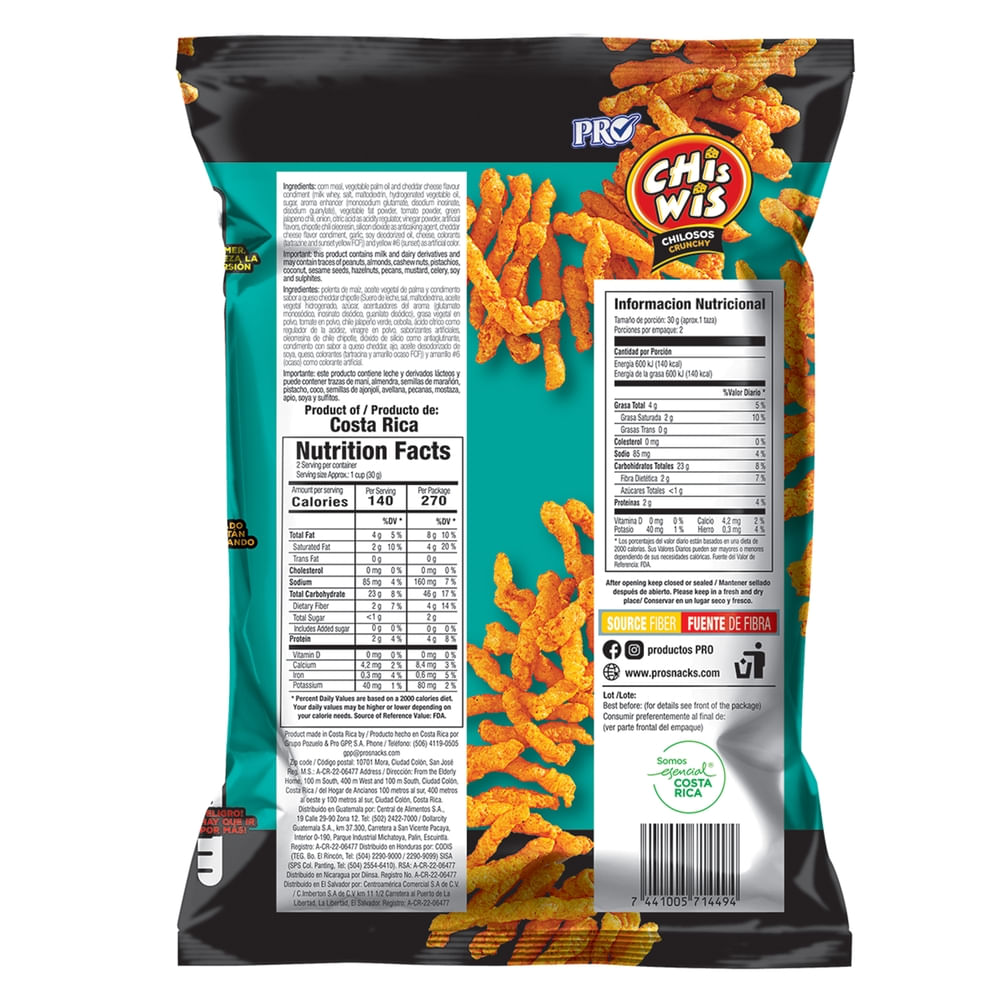 Comprar Snack Pro Chiswis Chilosos -60 g | Walmart Costa Rica ...