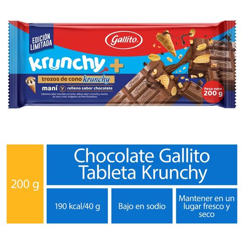 Chocolate Gallito con trozo de cono krunchy - 200 g