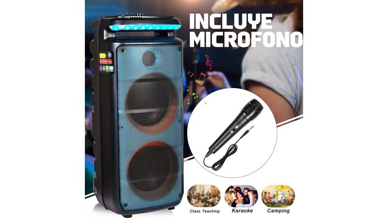 Parlante bluetooth Durabrand flame ligth dual - 8 pulgadas