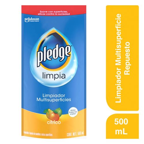 Limpiador Multisuperficies Pledge® Cítrico - Electrónicos, Acero Inoxidable, Maderas Y Más - 500 mL