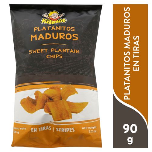 Snack Kitolin plátanos maduros en tiras sin glúten ni preservantes  - 90 g