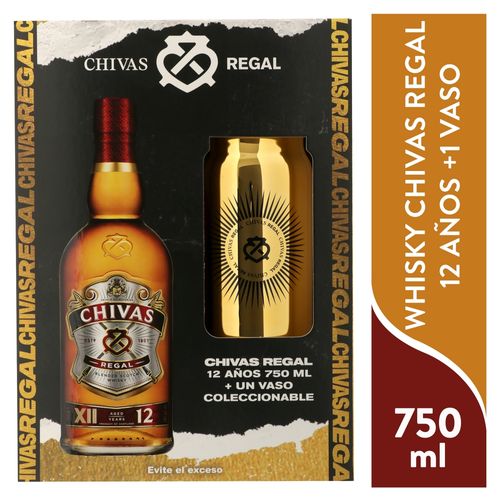 Whisky Chivas Regal 12anos Vaso 750ml