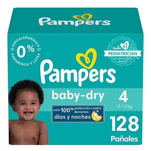 Pañales Pampers Baby-Dry Talla 4 - 128 uds