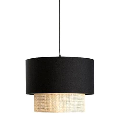 Ht Pantalla Para Lampara Rattan Negro
