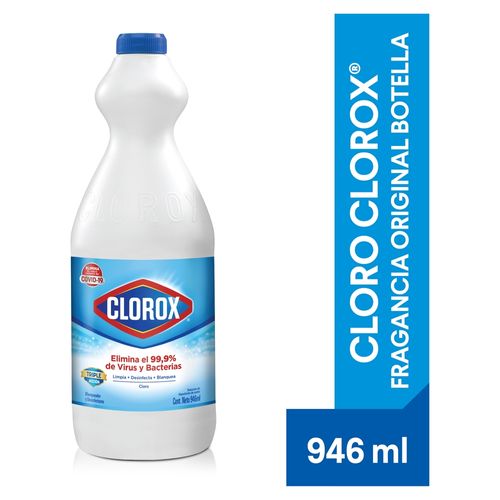 Cloro Clorox Fragancia Original Botella, Tripe Acción - 946ml