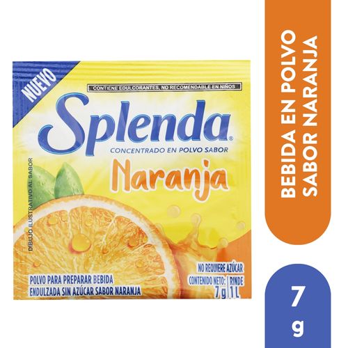 Bebida En Polvo Splenda Sabor Naranj 7gr