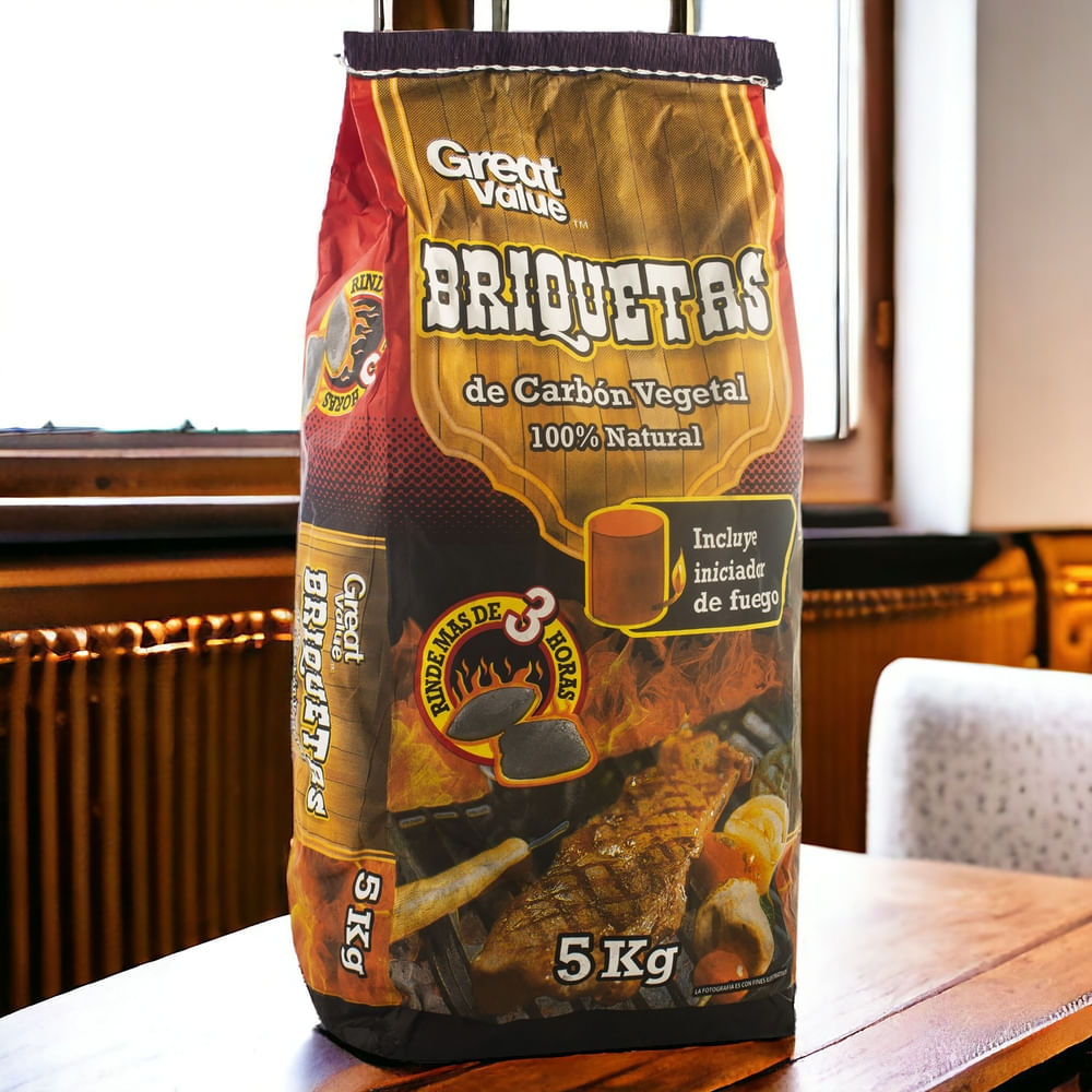 Comprar Carbón Great Value Briquetas Bolsa - 5 kg | Walmart Costa