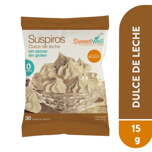 Suspiros Sweet Well dulce de leche bolsa -15 g