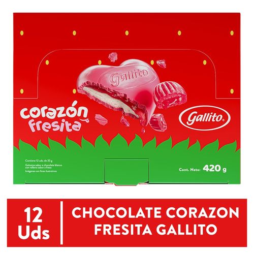 Chocolate Gallito corazon fresita -35 g