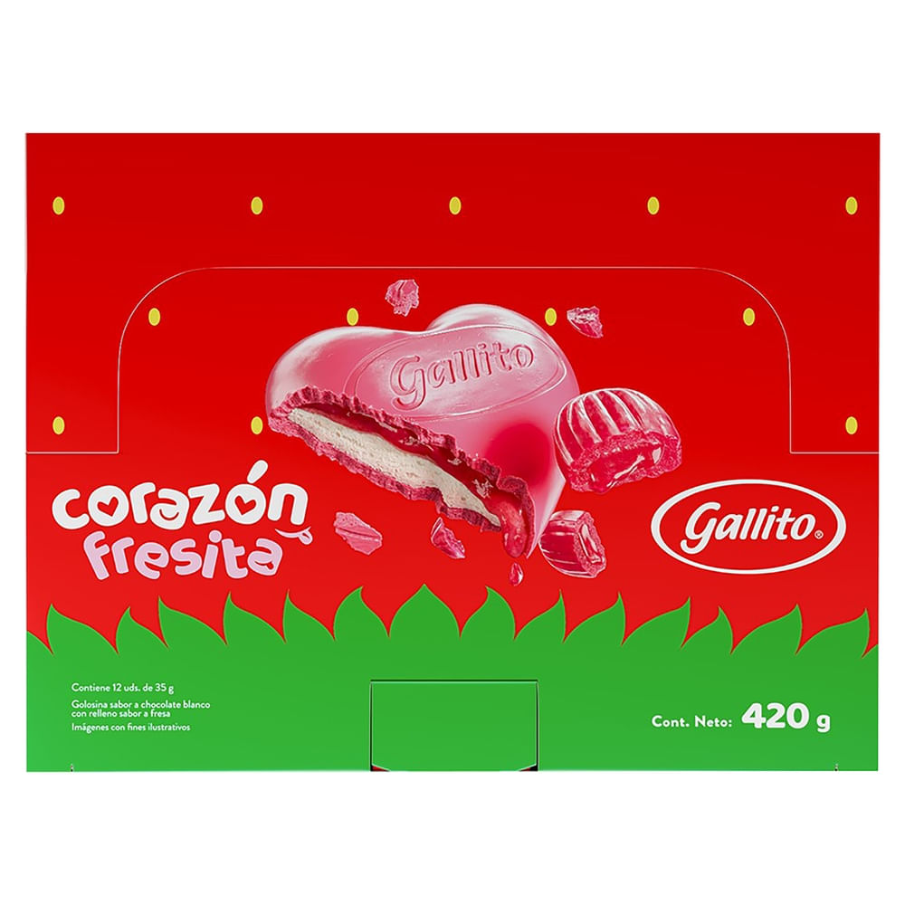 Chocolate Gallito corazon fresita -35 g - Maxipalí | Costa Rica